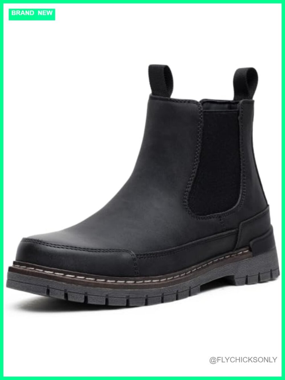Women's Chelsea Ankle Boots Faux Leather Lug Sole Pull On Booties